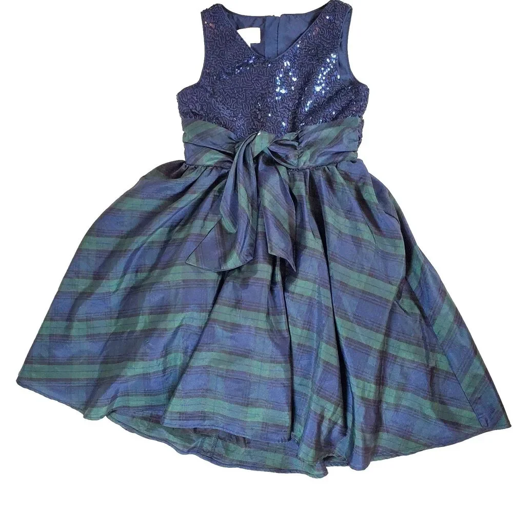 Pippa & Julie Girls Size 8 Blue Green Formal Special Occasion Party Dress